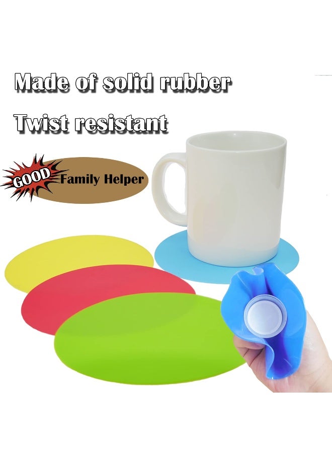 Puledow Rubber Jar Opener Gripper Pad-Jar Opener for Weak Hands-Silicone Heat Insulation Pad Round-Rubber Grippers for Opening Jars - Image 5